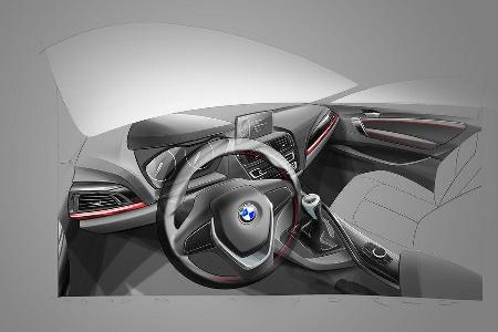 BMW 2er Coup, Zeichnung, Cockpit