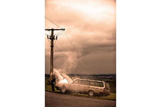 Volvo 760, Seitenansicht, Unfall