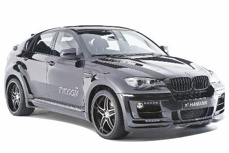 Für den serienmäßig 1,98 Meter breiten X6 hat der Laupheimer Veredler Hamann Kotflügelverbreiterungen entwickelt, mit denen ...