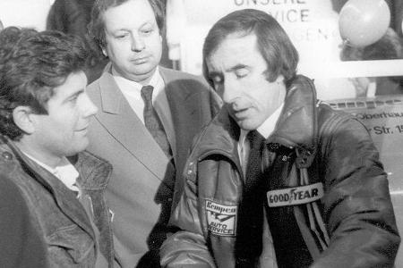 15maliger Motorrad-Weltmeister Giacomo Agostini, Organisator Wolfgang Schöller und dreimaliger Formel 1-Weltmeister Jackie S...