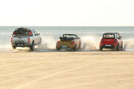 Strandautos, Strand, Impression
