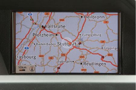 Ãbersichtliche Kartengrafik des schnell arbeitenden Navigationssystems.