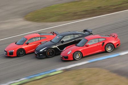 Audi R8 5.2 FSI Quattro Plus, Nissan GT-R Track Edition, Porsche 911 Turbo S