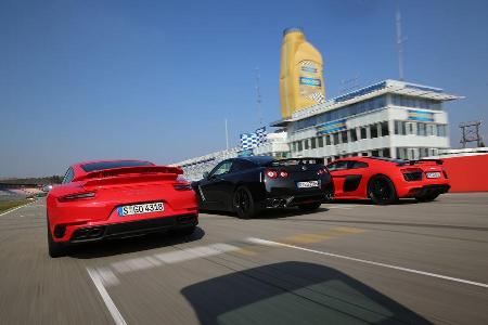 Audi R8 5.2 FSI Quattro Plus, Nissan GT-R Track Edition, Porsche 911 Turbo S