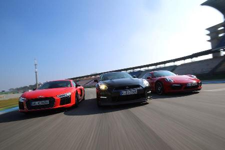 Audi R8 5.2 FSI Quattro Plus, Nissan GT-R Track Edition, Porsche 911 Turbo S