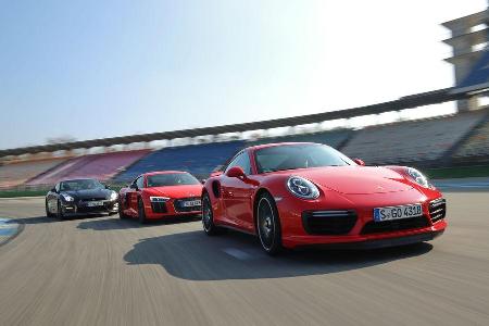 Audi R8 5.2 FSI Quattro Plus, Nissan GT-R Track Edition, Porsche 911 Turbo S