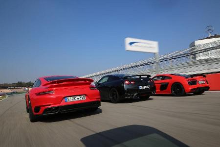 Audi R8 5.2 FSI Quattro Plus, Nissan GT-R Track Edition, Porsche 911 Turbo S