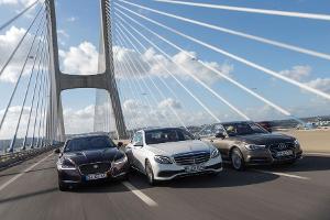 Mercedes E-Klasse gegen Audi A6 und Jaguar XF