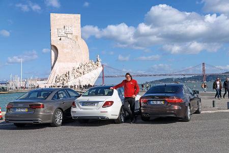 Audi A6 2.0 TDI Quattro, Mercedes E 220 d, Jaguar XF 20d