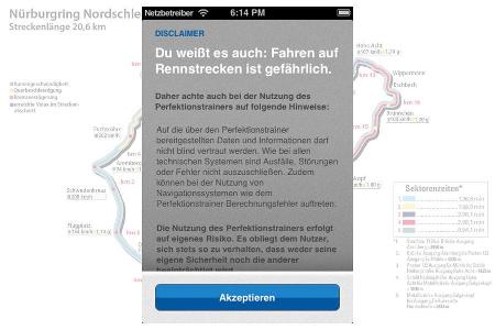Nichts ist vollkommen: Rennstrecken sind gefährlich und auch eine App kann mal versagen, daher immer auf die eigene Sicherhe...
