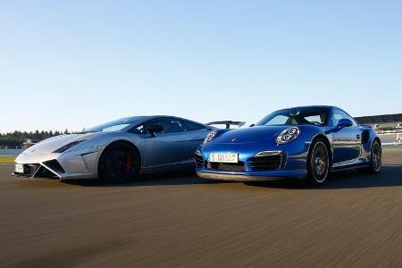 Porsche 911 Turbo S, Lamborghini Gallardo LP 570-4 Squadra Corse, Seitenansicht