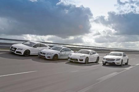 Audi RS7, BMW M6 Gran Coupé, Mercedes CLS 63 AMG S, Porsche Panamera Audi RS7, BMW M6 Gran Coupé, Mercedes CLS 63 AMG S, Porsche Panamera