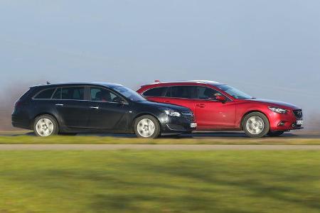 Mazda 6 Kombi, Opel Insignia Sports Tourer, Seitenansicht