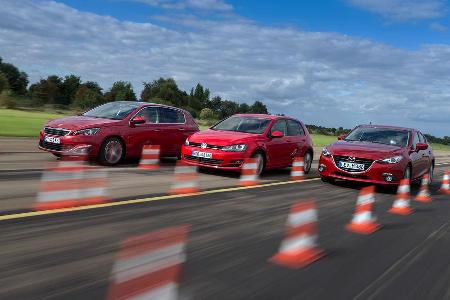Mazda 3, Peugeot 308, VW Golf