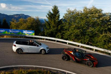 KTM X-Bow GT, VW Golf R Cabriolet, Seitenansicht