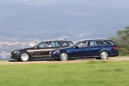 BMW 518d Touring, Mercedes E 200 CDI T, Seitenansicht
