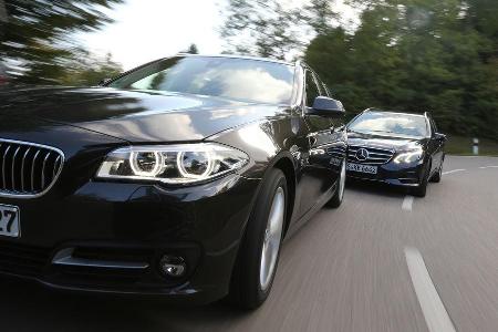 BMW 518d Touring, Mercedes E 200 CDI T, Frontansicht