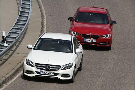 BMW 320d, Mercedes C 220 Bluetec, Frontansicht