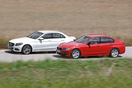 BMW 320d, Mercedes C 220 Bluetec, Seitenansicht