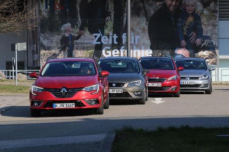 Peugeot 308 BlueHDi 150, Renault Mgane dCi 130, Seat Leon 2.0 TDI, VW Golf 2.0 TDI