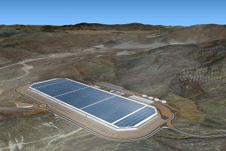 ... Tesla an seiner ganz eigenen Mega-Fabrik, in der künftig vor allem im großen Stil Akkus produziert werden sollen. Ein Ri...