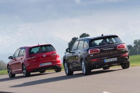 Mini Cooper S Clubman, VW Golf GTI, Heckansicht