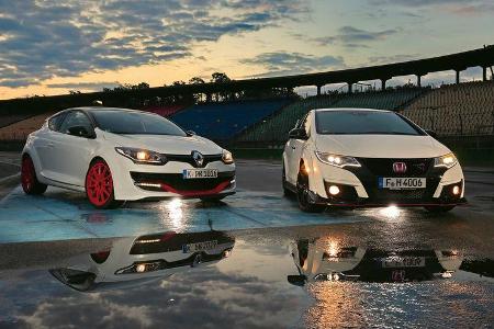 Honda Civic Type R, Renault Mégane R.S. Trophy-R, Frontansicht Honda Civic Type R, Renault Mégane R.S. Trophy-R, Frontansicht
