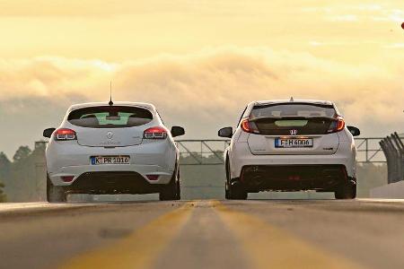 Honda Civic Type R, Renault Mégane R.S. Trophy-R, Heckansicht