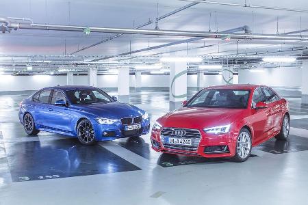 Audi A4 3.0 TDI Quattro, BMW 330d, Frontansicht