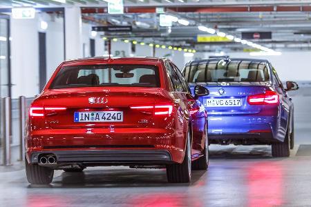 Audi A4 3.0 TDI Quattro, BMW 330d, Heckansicht