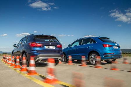 BMW X1 xDrive 25i, Audi Q3 2.0 TFSI Quattro, Heckansicht