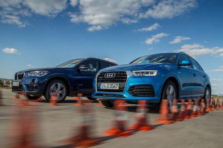 BMW X1 xDrive 25i, Audi Q3 2.0 TFSI Quattro, Frontansicht