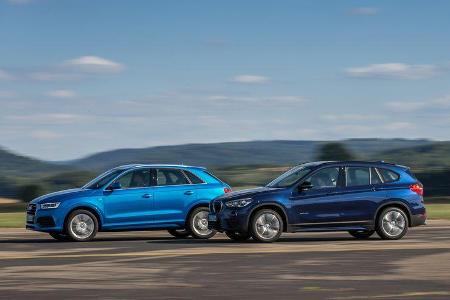 BMW X1 xDrive 25i, Audi Q3 2.0 TFSI Quattro, Seitenansicht