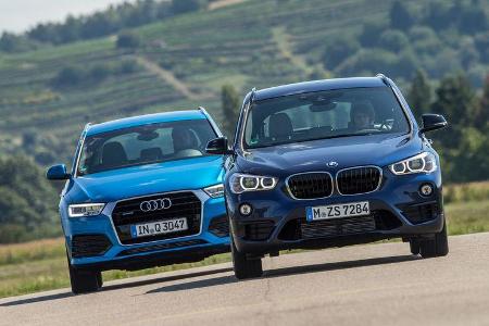 BMW X1 xDrive 25i, Audi Q3 2.0 TFSI Quattro, Frontansicht
