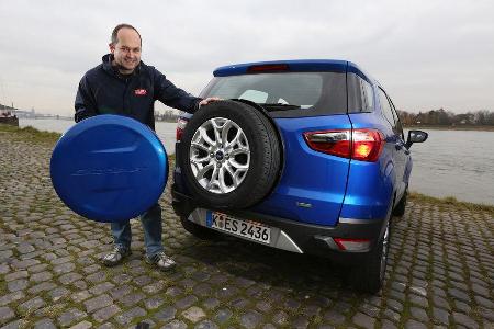 Ford Ecosport 1.0 Ecoboost, Heckansicht, Ersatzrad
