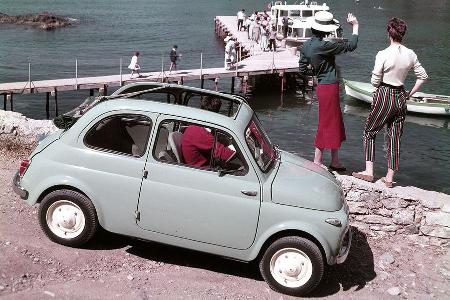 Der Fiat 500 in Ligurien.