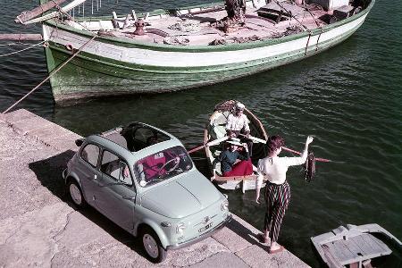 Der Fiat 500 in Ligurien.
