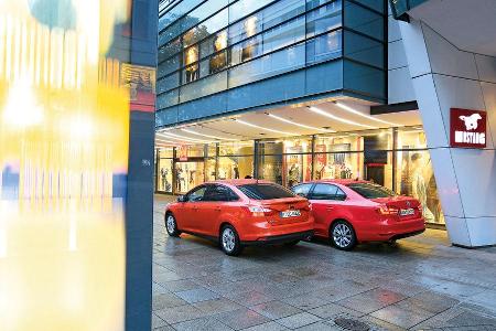 Ford Focus 2.0 TDCi Trend, VW Jetta 2.0 TDI Highline, Heck Ford Focus 2.0 TDCi Trend, VW Jetta 2.0 TDI Highline, Heck