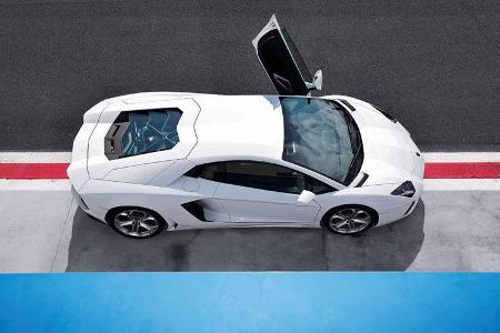 Lamborghini Aventador, Flügeltür, von oben