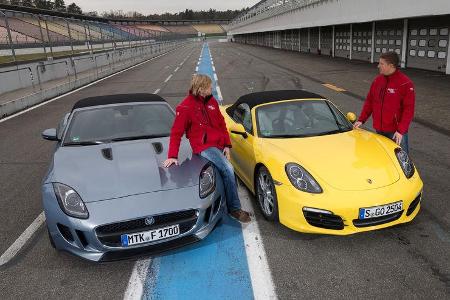 Jaguar F-Type, Porsche Boxster S, Frontansicht