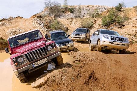 Land Rover Defender, Mitsubishi Pajero, Nissan Pathfinder, Toyota Landcruiser