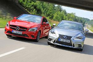 Mercedes CLA 250 und Lexus IS 300h im Fahrbericht