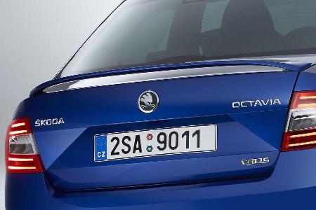 Skoda Octavia RS, Weltpremiere 2013, Heckflgel, Limousine