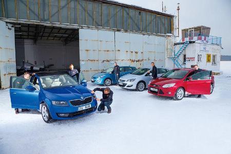 Skoda Octavia, Ford Focus, Hyundai i30, Opel Astra, Frontansicht