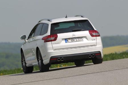 Citroen C5 HDi 200 Tourer by Carlsson, Rückansicht, Kurvenfahrt