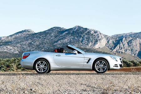 Mercedes SL 500, Seitenansicht, Cabrio, Dach schliet