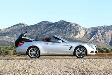 Mercedes SL 500, Seitenansicht, Cabrio, Dach schliet