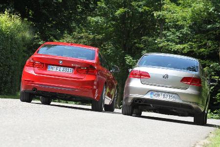 BMW 320d Automatik, VW Passat 2.0 TDI DSG, Heckansicht
