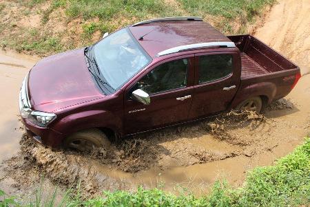 Isuzu D-Max 2,5l Double Cab 4WD, Seitenansicht Wasserdurchfahrt