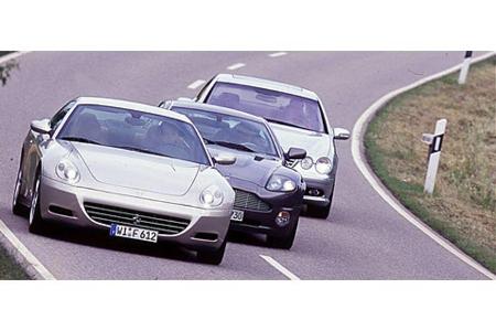 Der größtenteils aus Aluminium gefertigte Ferrari fordert den Vanquish und den CL 65 AMG heraus. Seine optische Erscheinung ...